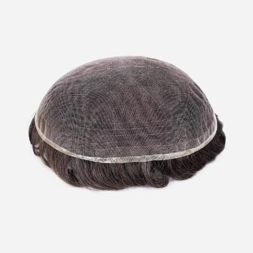 باروكة شعر طبيعي رجالي شبكة فرنسية كاملة السعودية - Full Lace Toupee
