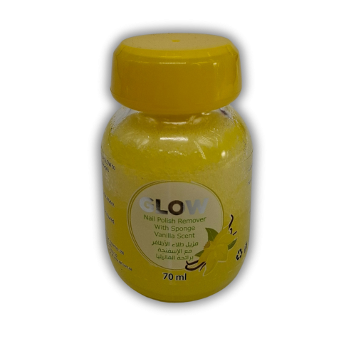 GLOW - مزيل طلاء الأظافر مع اسفنجة - فانيليا