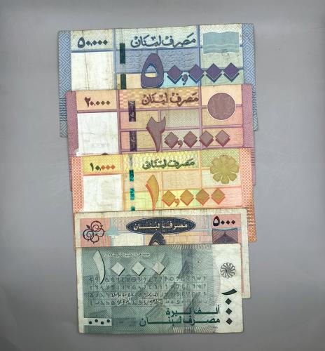 5 قطع عملة لبنان متنوعة LN29