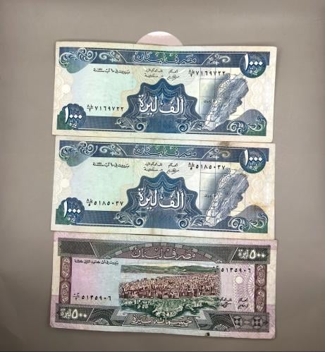 3 قطع عملة لبنان متنوعة اصدار الثمانينات LN24