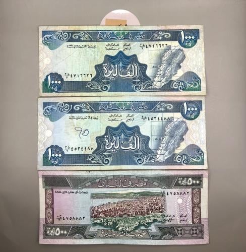 3 قطع عملة لبنان متنوعة اصدار الثمانينات LN26