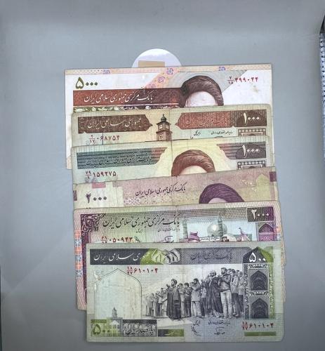 6 قطع عملات إيران متنوعة RN50