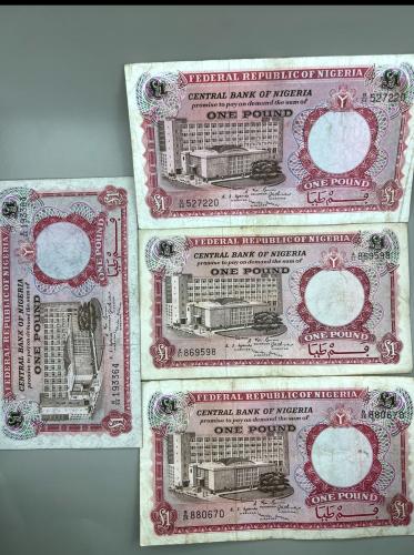 4 قطع 1 جنيه نيجيريا اصدار 1967 - G50