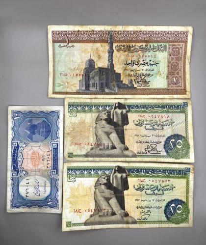 4 قطع عملات مصر متنوعة E50