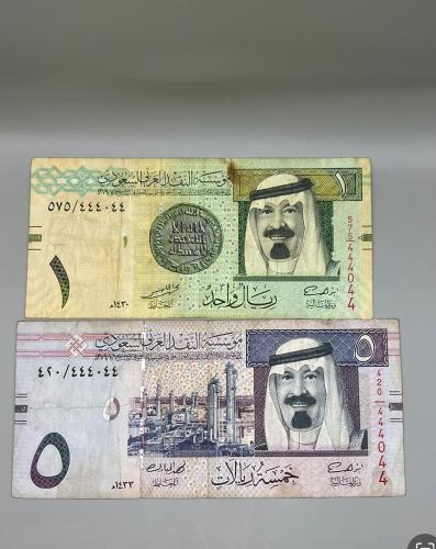 ريال + خمسة الملك عبدالله (تناسق ارقام)