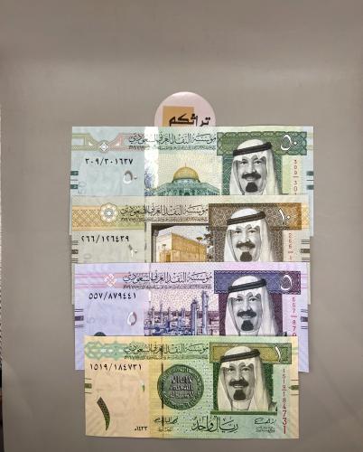 طقم 4 قطع عملة الملك عبدالله (جديدة) ارقام التسلسل...