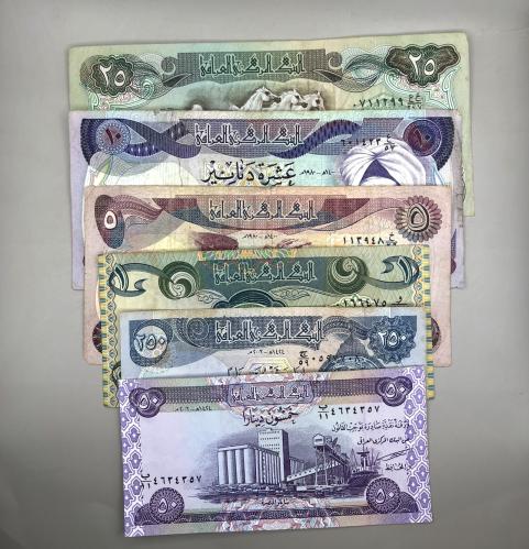 6 قطع عملات العراق متنوعة Q71 يوجد لاصق بالعشرة