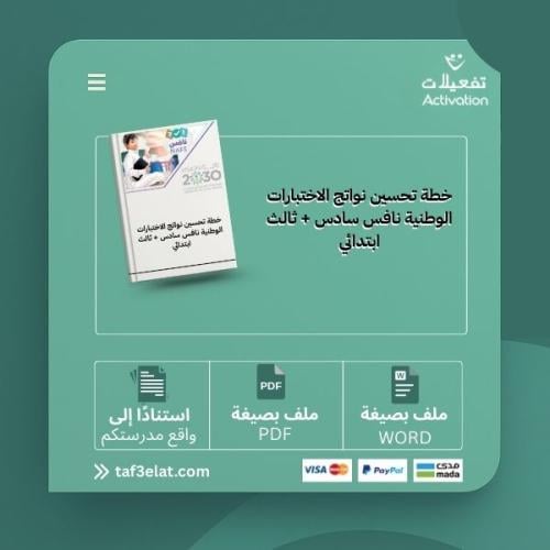 خطة تحسين نواتج الاختبارات الوطنية نافس سادس + ثال...