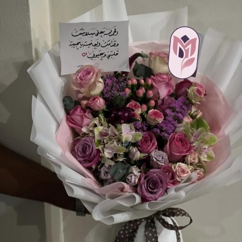 بوكيه ورد لون ورديات مكس