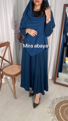 عباية ساده بقماش تركواز