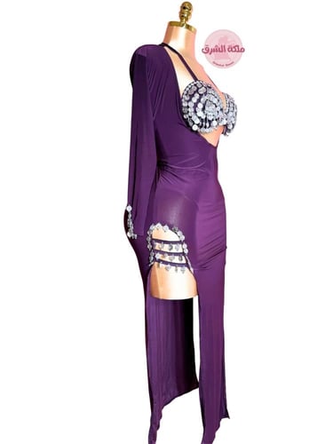 بدلة رقص الملكة سمسمة (قطعتين) (بنفسجي/فضي)