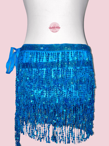 حزام رقص شاكيرة الخطيرة (أزرق لامع) (حياكة يدوية أ...