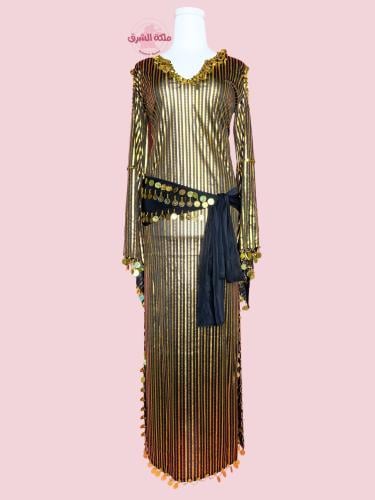 بدلة رقص الملكة سمية الخشاب (ذهبي) (حزام مجاناً)