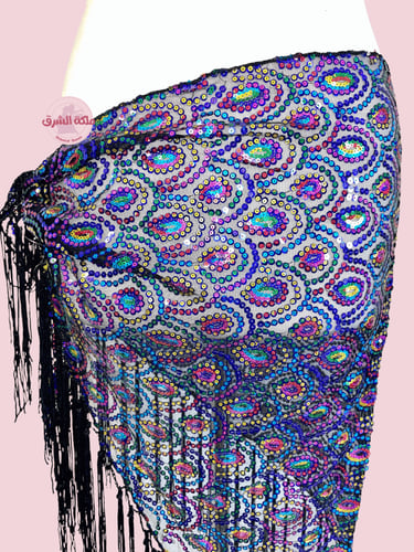 حزام رقص طاووس المميز (متعدد الاوان لامع) (حياكة ي...