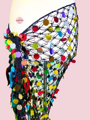 حزام رقص عروسة البحر (ملون) (حياكة يدوية فاخرة)