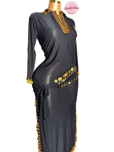 بدلة الملكة دينا الشربيني (ذهبي) (حزام مجاناً)