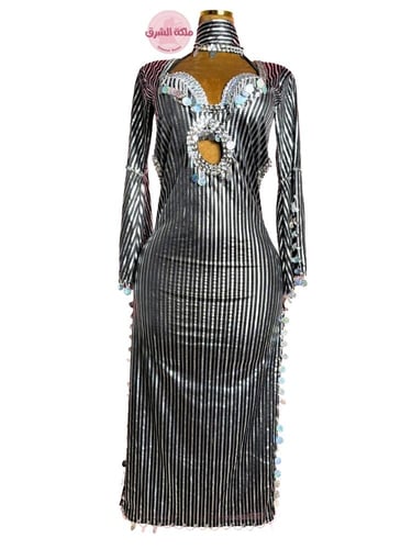بدلة رقص الملكة غادة عبدالرازق (فضي) (3 قطع)