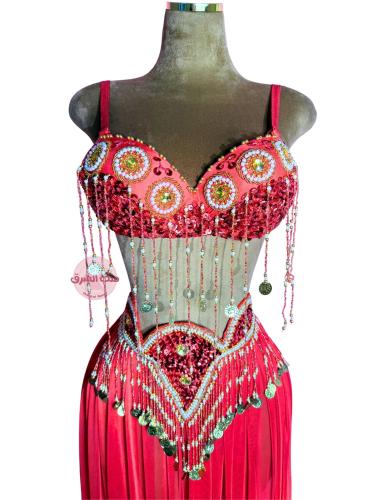 بدلة رقص الملكة كاراميلا (أحمر)