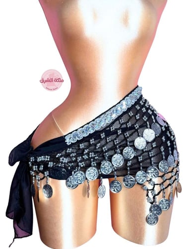 حزام رقص سكرّة (فضي) (حياكة يدوية أصيلة)