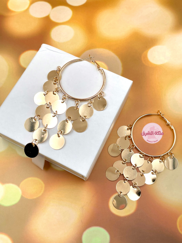 حلق الملكة صف صف (ذهبي)