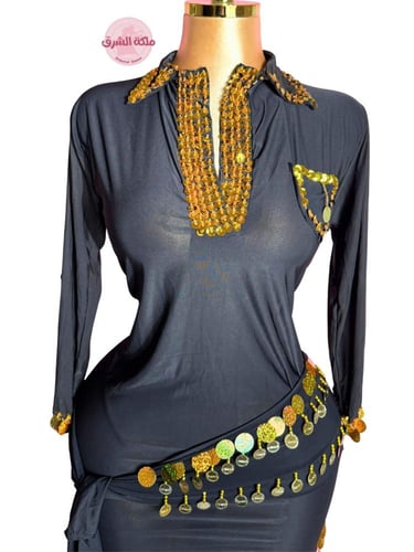 بدلة الملكة دينا الشربيني (ذهبي) (حزام مجاناً)