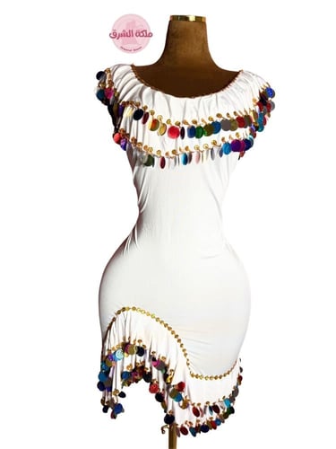 بدلة رقص ملكة الاسكندرية (أبيض مع الوان)