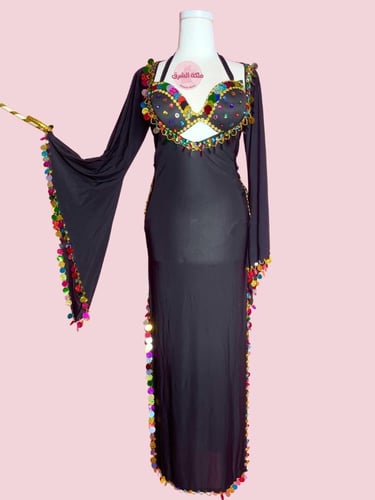 بدلة رقص الملكة سنيوريتا (أسود) (قطعتين)