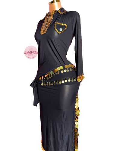 بدلة الملكة دينا الشربيني (ذهبي) (حزام مجاناً)