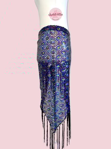 حزام رقص طاووس المميز (متعدد الاوان لامع) (حياكة ي...