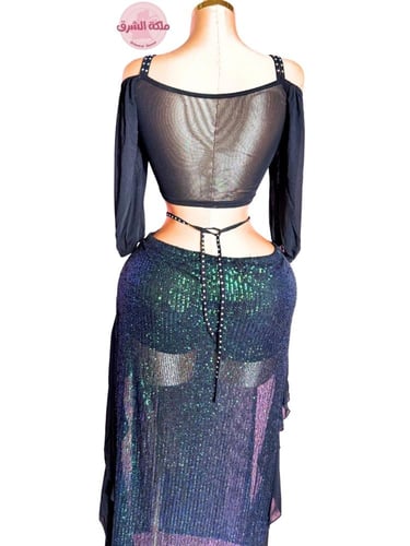 بدلة رقص شرقي الاميرة ياسمين (اسود لامع)
