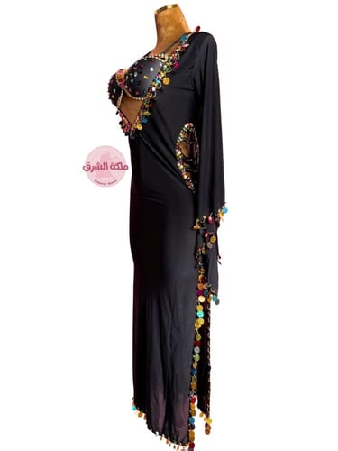 بدلة رقص الملكة سنيوريتا (أسود) (قطعتين)