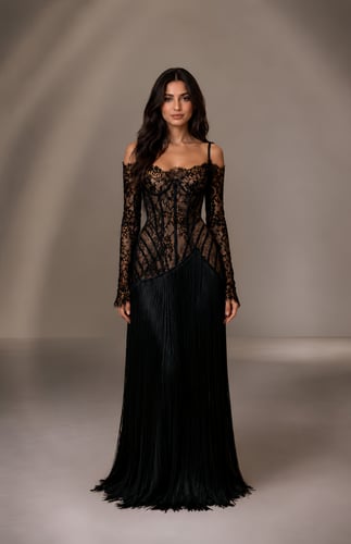 Luxury evening dress in black