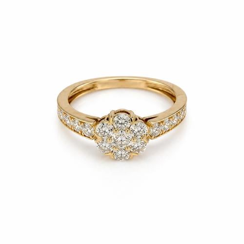 خاتم ذهب عيار 18 بتصميم فاخر وأنيق