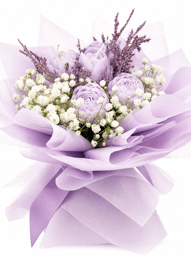 بوكيه الشمع البنفسجي Lilac Bloom Candle Bouquet