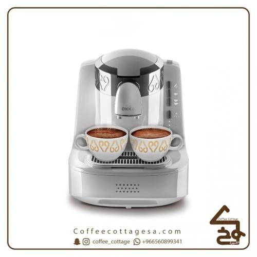 ارزوم اوكا - ماكينة قهوة تركى - ابيض/كروم - OK002