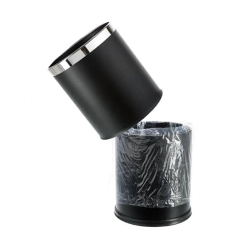 سلة مهملات جلد طبقتين