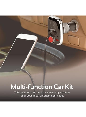 جهاز إرسال FM لاسلكي للسيارة مع منافذ شحن USB مزدو...