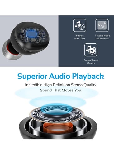 سماعات أذن لاسلكية مع بنك طاقة، أصغر سماعة بلوتوث...