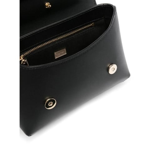 شنطة عملية جلد بنقش شعار الماركة DG سوداء