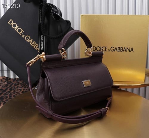 شنطة يد وكتف دولتشي غابانا سيسيلي سمول - عنابي