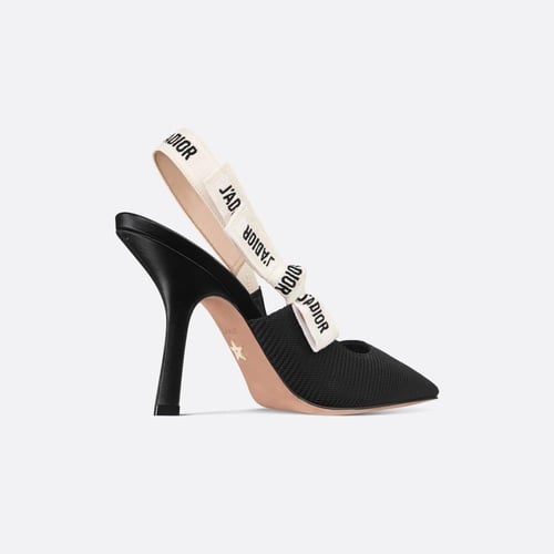 صندل ديور جاديور قماش بكعب عالي 100 مم - أسود