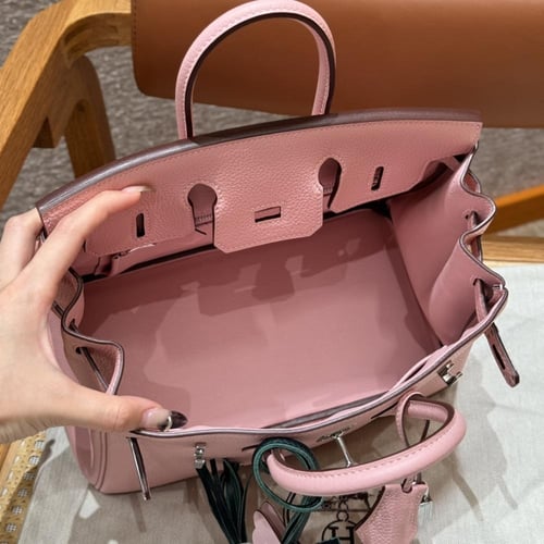 شنطة بيركن اللون وردي جلد بقر مستورد من فرنسا