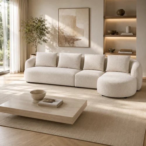 CASHEW SOFA 3 SEAT CHAISE LOUNGE LEFT