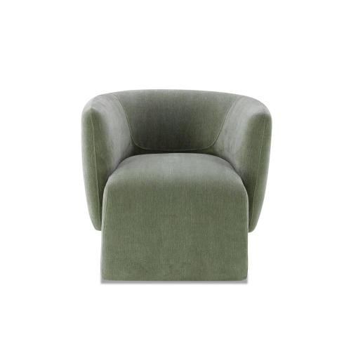 Custy Curved Armchair, Light Green