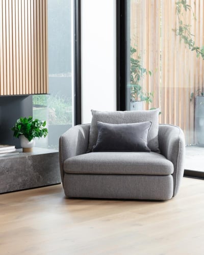 Nest Swivel Armchair, Grey