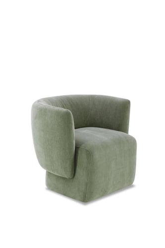 Custy Curved Armchair, Light Green