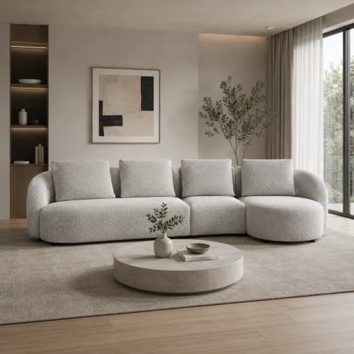 CASHEW SOFA 3 SEAT CHAISE LOUNGE LEFT