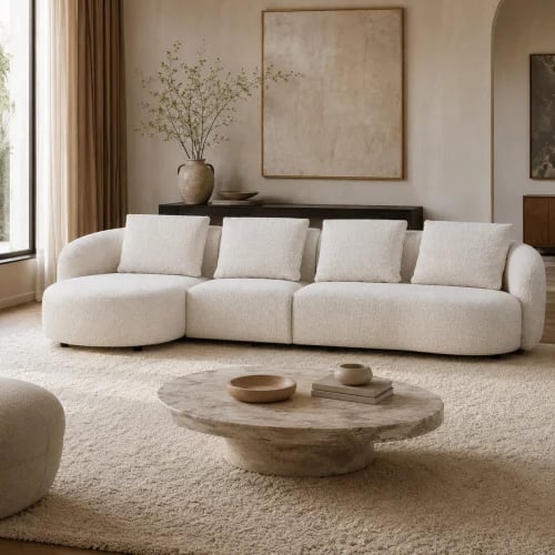 CASHEW SOFA 3 SEAT CHAISE LOUNGE RIGHT