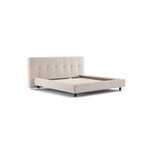 سرير مربع وايفر الرمادي الفاتح