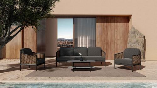 CAPTAIN OUTDOOR SOFA SET : SOFA + 2 ARMCHAIR